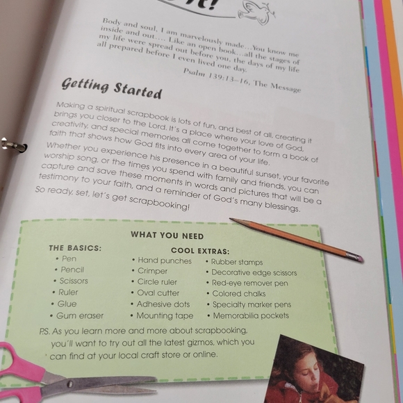 Scrapbook Kit with instruction idea booklet, paper, stickers and more NWT - Picture 5 of 12